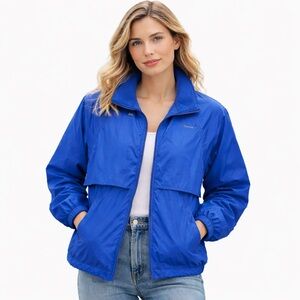 Eddie Bauer Women’s Blue Outdoor Sporty Full Zip Windbreaker Jacket Size L